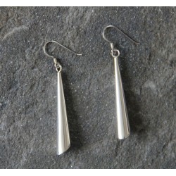 A pair of Sterling Silver Long drop contemporary styled earrings