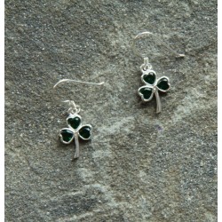 shamrock earrings with green crystals